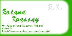 roland kvassay business card